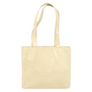 CHANEL Tote Bag Patent leather Beige Gold CC Auth bs32903-13