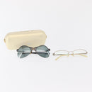 CHANEL Sunglasses plastic 2 Set Black Beige CC Auth bs32905-15