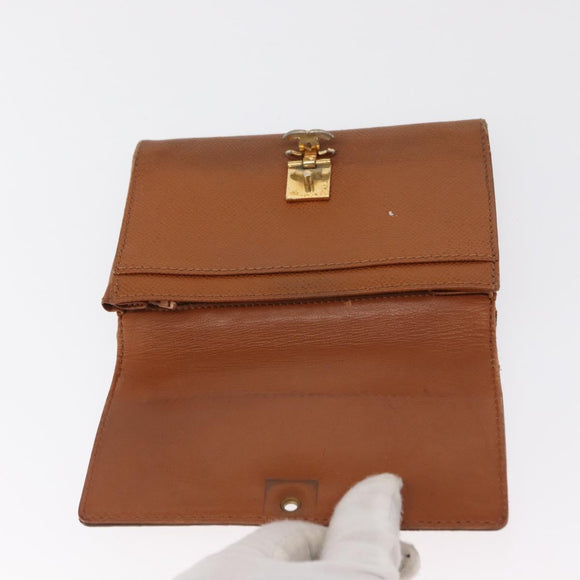 CHANEL Wallet Caviar Skin Brown Gold CC Auth bs32906