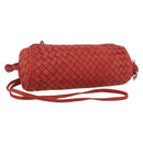 BOTTEGA VENETA INTRECCIATO Pouch Leather Red Auth bs32909-1