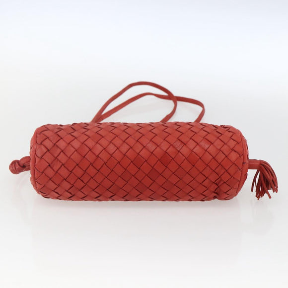 BOTTEGA VENETA INTRECCIATO Pouch Leather Red Auth bs32909