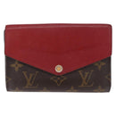 LOUIS VUITTON Monogram Portefeuille Purse Compact Wallet Red M67478 Auth bs32923-13