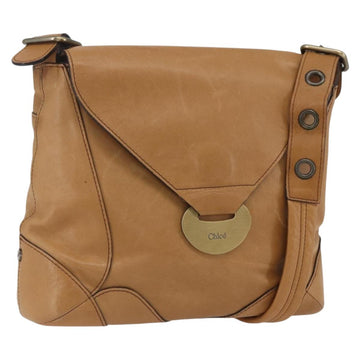 Chloe Shoulder Bag Leather Beige Auth bs32925