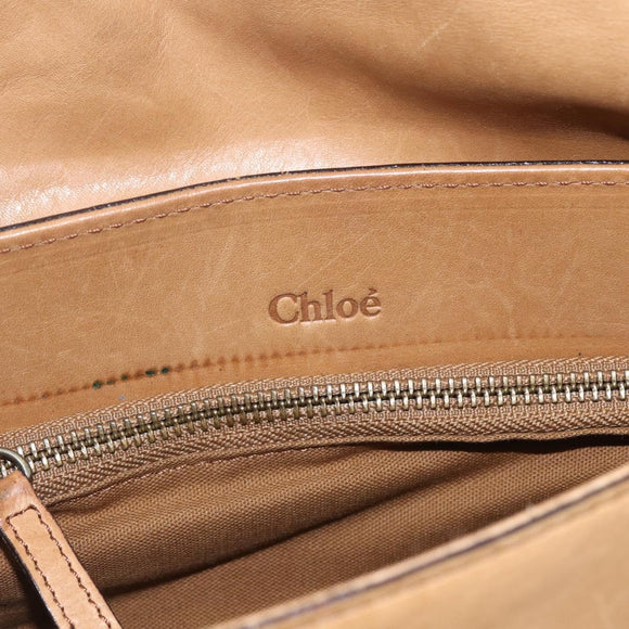 Chloe Shoulder Bag Leather Beige Auth bs32925