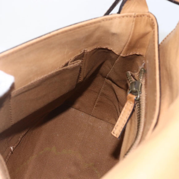 Chloe Shoulder Bag Leather Beige Auth bs32925