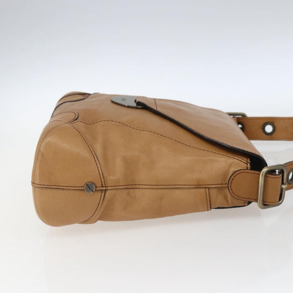 Chloe Shoulder Bag Leather Beige Auth bs32925