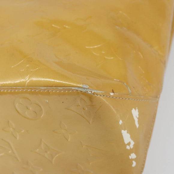 LOUIS VUITTON Monogram Vernis Reade MM Hand Bag Beige M91141 LV Auth bs32935