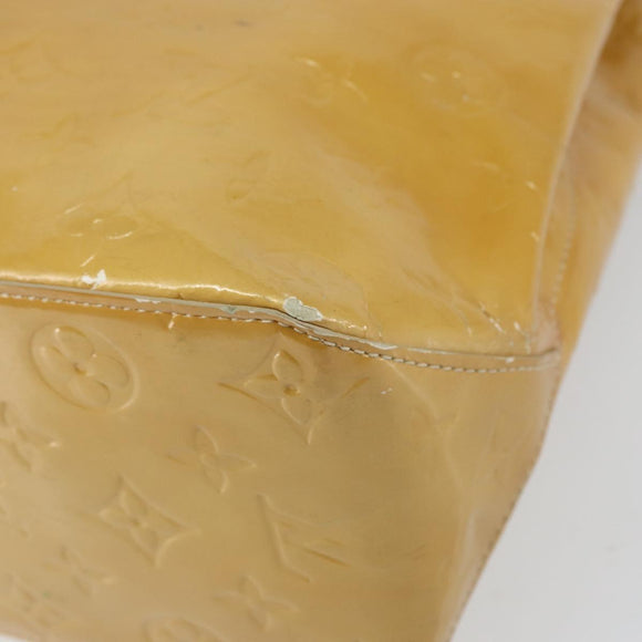 LOUIS VUITTON Monogram Vernis Reade MM Hand Bag Beige M91141 LV Auth bs32935