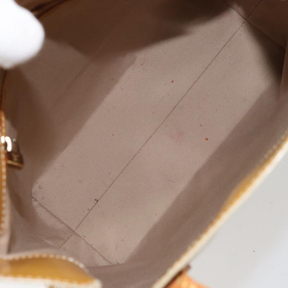 LOUIS VUITTON Monogram Vernis Reade MM Hand Bag Beige M91141 LV Auth bs32935