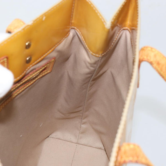 LOUIS VUITTON Monogram Vernis Reade MM Hand Bag Beige M91141 LV Auth bs32935