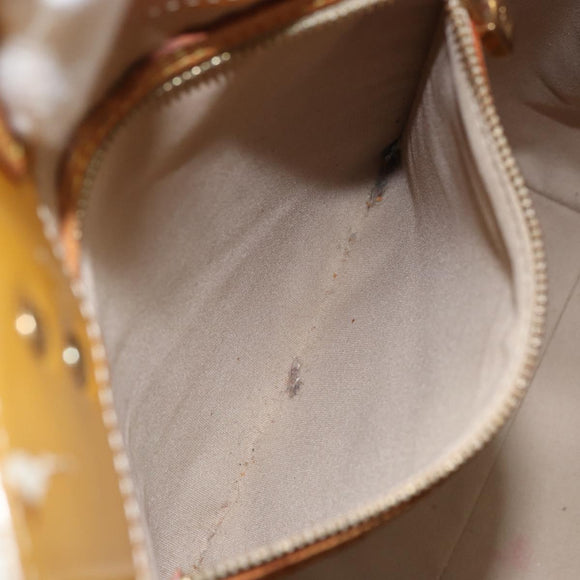 LOUIS VUITTON Monogram Vernis Reade MM Hand Bag Beige M91141 LV Auth bs32935