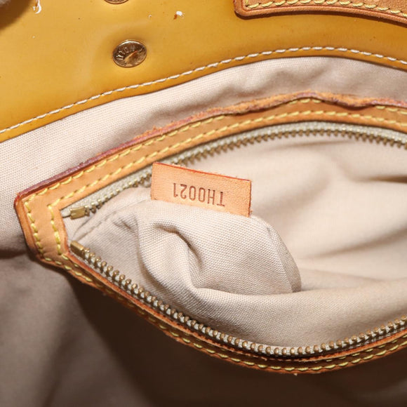 LOUIS VUITTON Monogram Vernis Reade MM Hand Bag Beige M91141 LV Auth bs32935