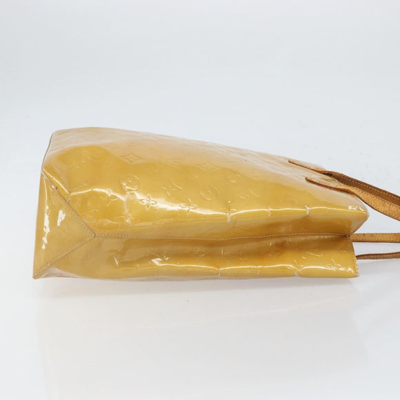 LOUIS VUITTON Monogram Vernis Reade MM Hand Bag Beige M91141 LV Auth bs32935