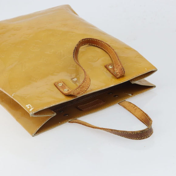 LOUIS VUITTON Monogram Vernis Reade MM Hand Bag Beige M91141 LV Auth bs32935