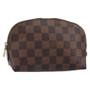 LOUIS VUITTON Damier Ebene Pochette Cosmetic PM Pouch N47516 LV Auth bs32938-1