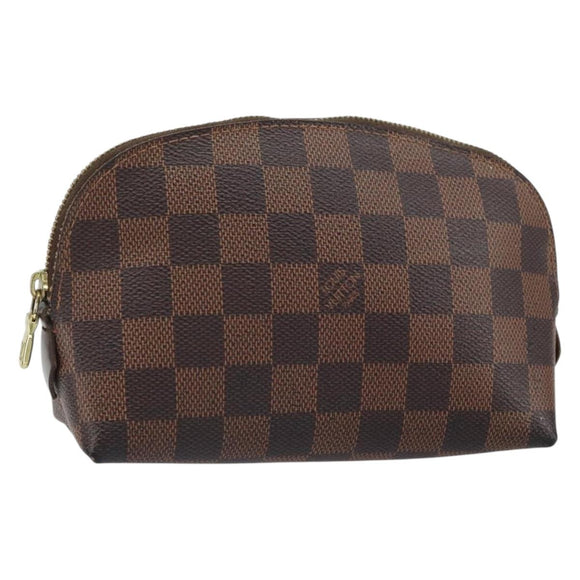 LOUIS VUITTON Damier Ebene Pochette Cosmetic PM Pouch N47516 LV Auth bs32938