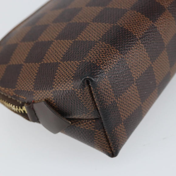 LOUIS VUITTON Damier Ebene Pochette Cosmetic PM Pouch N47516 LV Auth bs32938