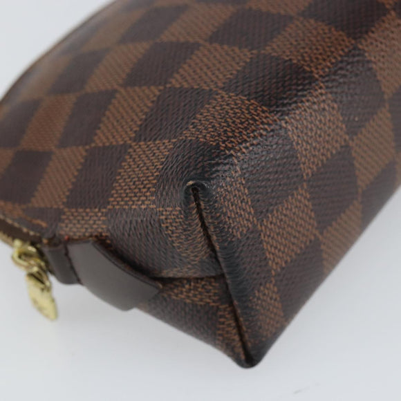 LOUIS VUITTON Damier Ebene Pochette Cosmetic PM Pouch N47516 LV Auth bs32938