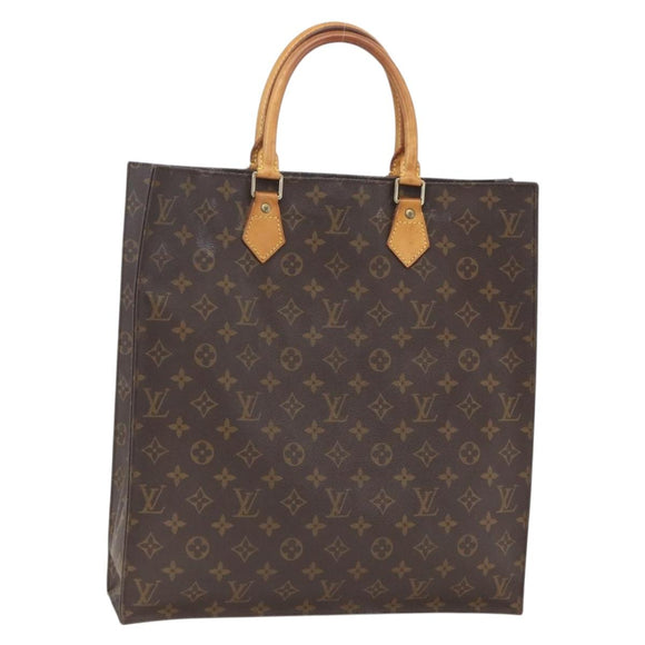 LOUIS VUITTON Monogram Sac Plat Hand Bag M51140 LV Auth bs32940
