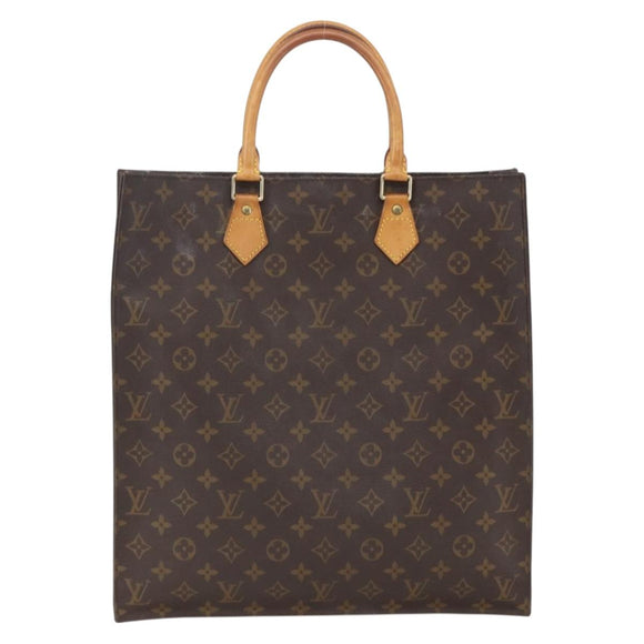 LOUIS VUITTON Monogram Sac Plat Hand Bag M51140 LV Auth bs32940