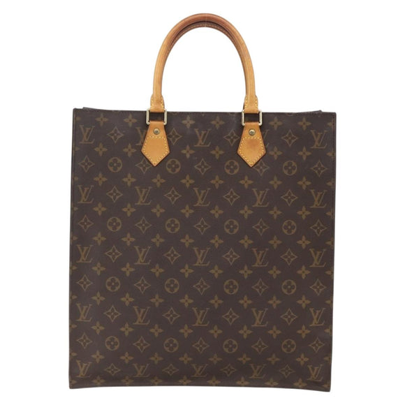 LOUIS VUITTON Monogram Sac Plat Hand Bag M51140 LV Auth bs32940
