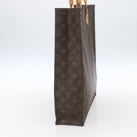 LOUIS VUITTON Monogram Sac Plat Hand Bag M51140 LV Auth bs32940