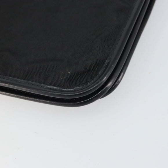Christian Dior Pouch Nylon Leather Black Gold Auth bs32945