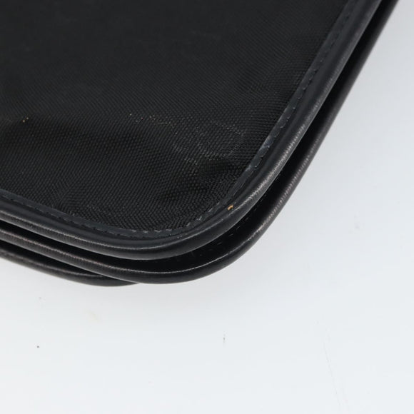 Christian Dior Pouch Nylon Leather Black Gold Auth bs32945