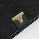 Christian Dior Pouch Nylon Leather Black Gold Auth bs32945-17