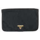 Christian Dior Pouch Nylon Leather Black Gold Auth bs32945-13