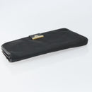 Christian Dior Pouch Nylon Leather Black Gold Auth bs32945-5