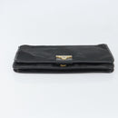 Christian Dior Pouch Nylon Leather Black Gold Auth bs32945-6