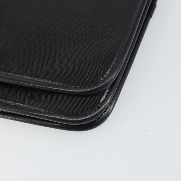 Christian Dior Pouch Nylon Leather Black Gold Auth bs32945