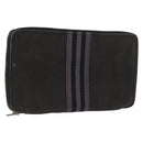 HERMES Perth GM Long Wallet Canvas Black Auth bs32950-1
