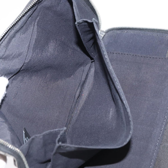 HERMES Perth GM Long Wallet Canvas Black Auth bs32950