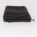 HERMES Perth GM Long Wallet Canvas Black Auth bs32950-4