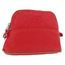 HERMES Bolide PM Pouch Canvas Red Auth bs32951-1