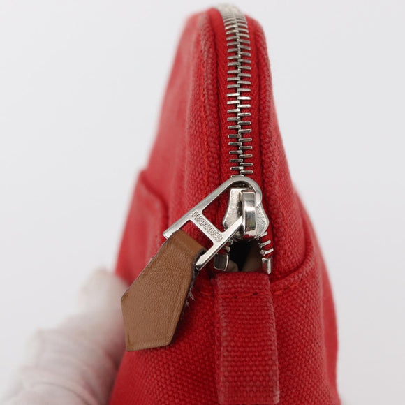 HERMES Bolide PM Pouch Canvas Red Auth bs32951