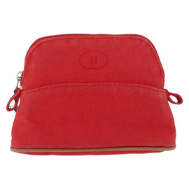 HERMES Bolide PM Pouch Canvas Red Auth bs32951 - 0