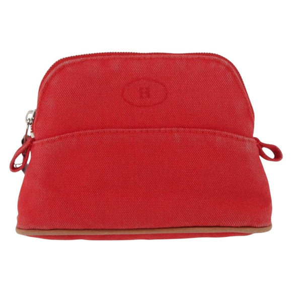 HERMES Bolide PM Pouch Canvas Red Auth bs32951