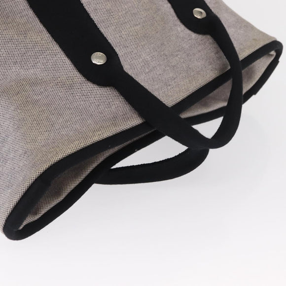 HERMES Sac à bichette Hand Bag Canvas Gray Auth bs32952