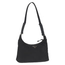 PRADA Umhängetasche Nylon Schwarz Silber Auth bs32954-1