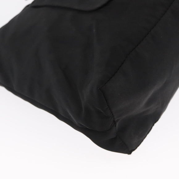 PRADA Umhängetasche Nylon Schwarz Silber Auth bs32954