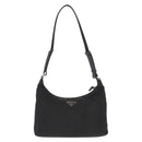 PRADA Umhängetasche Nylon Schwarz Silber Auth bs32954-13