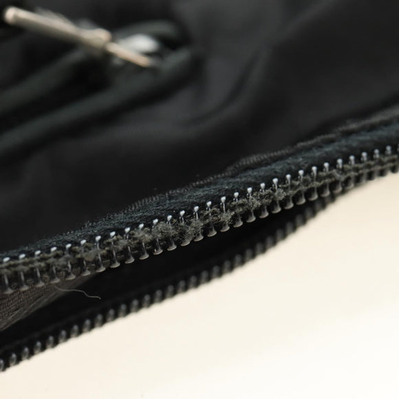 PRADA Umhängetasche Nylon Schwarz Silber Auth bs32954