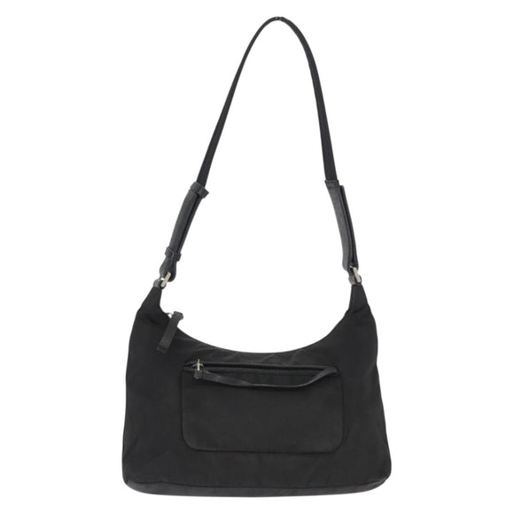 PRADA Umhängetasche Nylon Schwarz Silber Auth bs32954