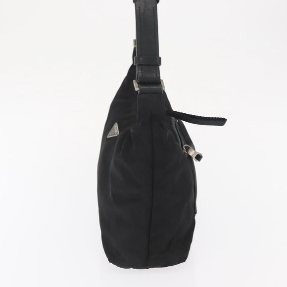 PRADA Umhängetasche Nylon Schwarz Silber Auth bs32954