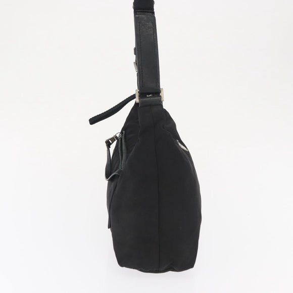 PRADA Umhängetasche Nylon Schwarz Silber Auth bs32954