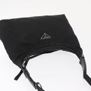 PRADA Umhängetasche Nylon Schwarz Silber Auth bs32954-6