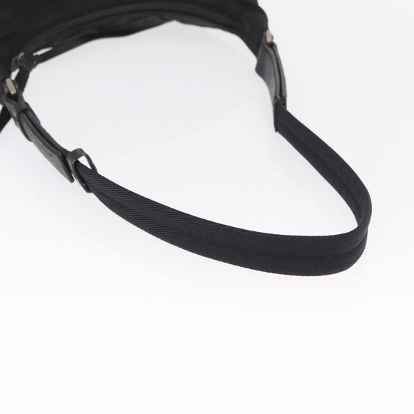 PRADA Umhängetasche Nylon Schwarz Silber Auth bs32954